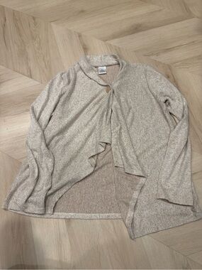 Serra Neutral Speckled Beige Open Cardigan
